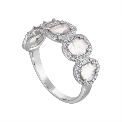 14KT GOLD Diamond 5 SLICE RING