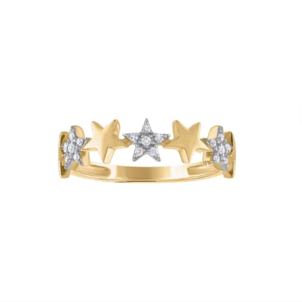 14KT GOLD Diamond FLOWER RING