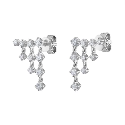 14KT GOLD Diamond DANGLE CLIMBER EARRING