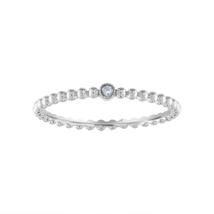 14KT GOLD Diamond MINI BEZEL BALL RING