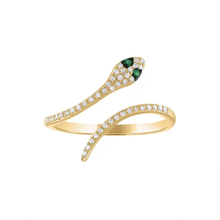 14KT GOLD Diamond SNAKE RING