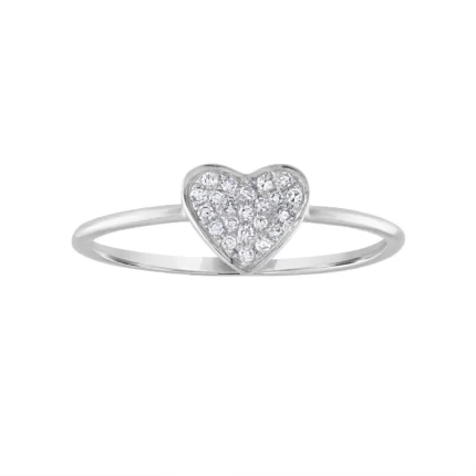 14KT GOLD Diamond PAVE HEART RING