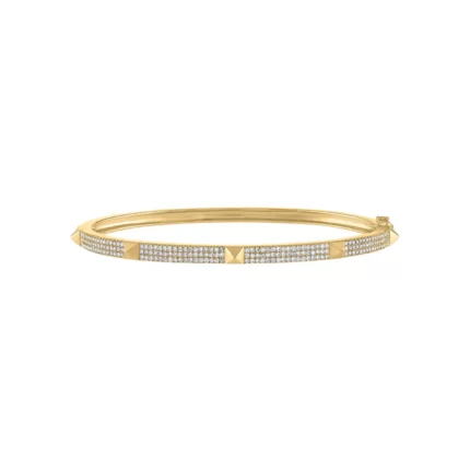 14KT GOLD Diamond PYRAMID BANGLE BRACELET