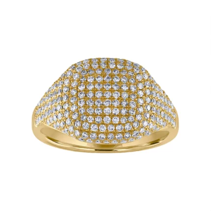 14KT GOLD Diamond SIGNET RING