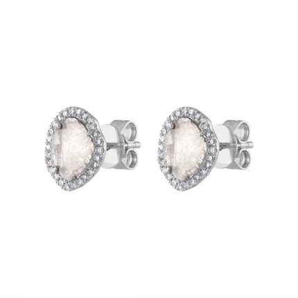 14KT GOLD Diamond SLICE EARRING