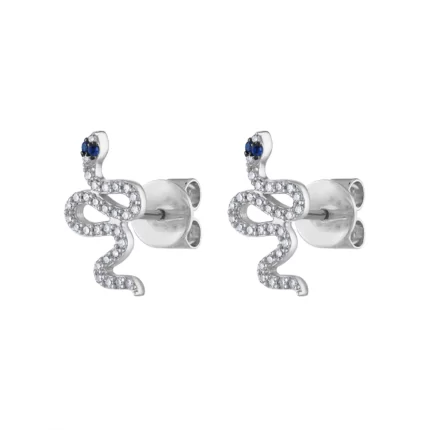 14KT GOLD Diamond SNAKE EARRING