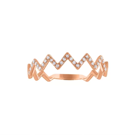 14KT GOLD Diamond ZIG ZAG RING