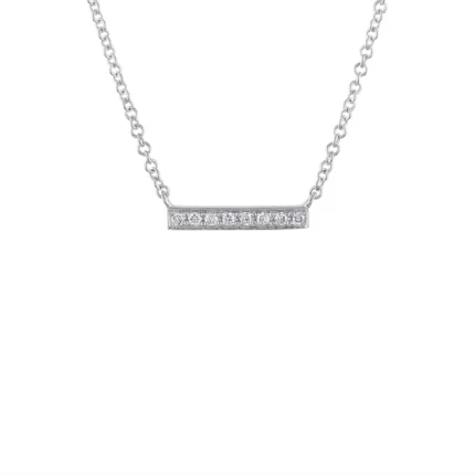 14KT GOLD MINI Diamond BAR NECKLACE