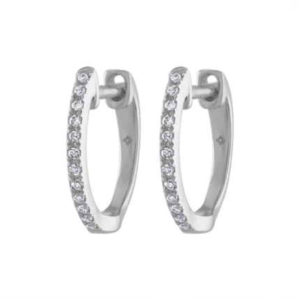 14KT GOLD SMALL Diamond HUGGIE EARRING