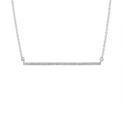14KT GOLD THIN Diamond BAR NECKLACE