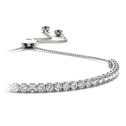 Adjustable 3.00 Carat Diamond Tennis Bracelet In White Gold