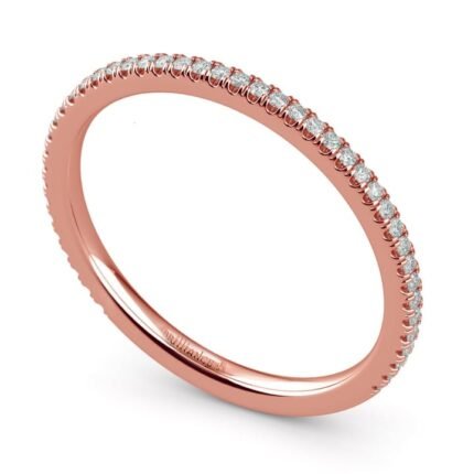 Elegant Thin Diamond Wedding Band In Rose Gold