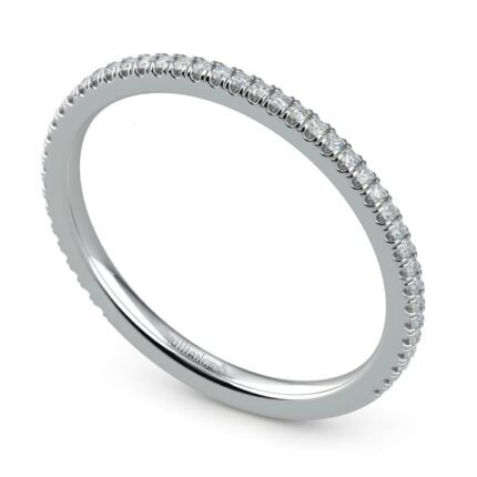 Elegant Thin White Gold Diamond Wedding Band