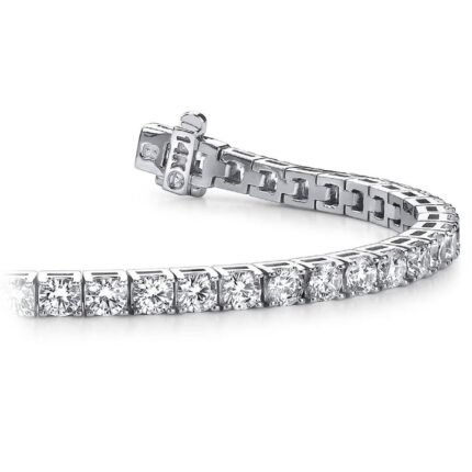 Four Prong Diamond Tennis Bracelet In White Gold (4 Ctw)