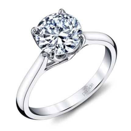 Lyria Signature Crown Engagement Ring In Platinum By Parade