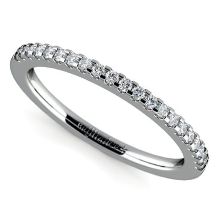 Matching Halo Pave Diamond Wedding Ring In White Gold