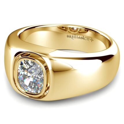 Mens Gold Diamond Engagement Ring (1 1/2 Carat Diamond)