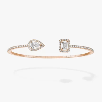Pink Gold Diamond Bracelet My Judva JewelsSkinny 0,40Ct X2