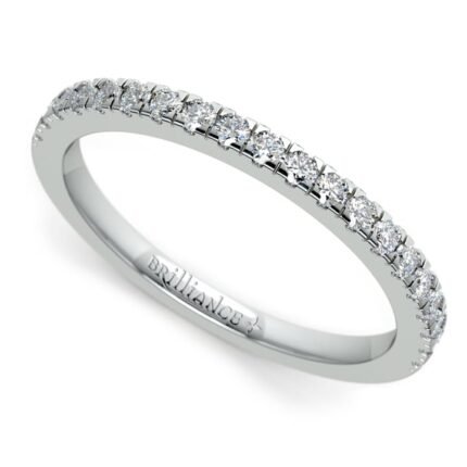 Petite Pave Diamond Wedding Ring In White Gold (1/4 Ctw)
