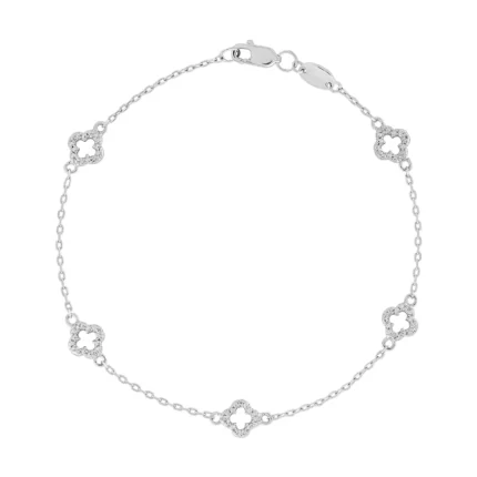 STERLING SILVER Diamond HEART BRACELET
