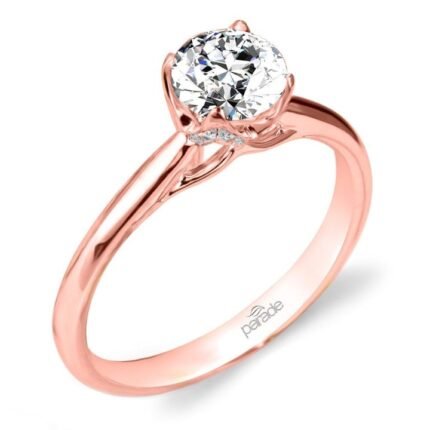 Simple Elegant Blossom Engagement Ring In Rose Gold By Parade