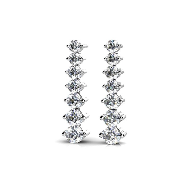 Sparkling-One-Carat-Diamond-Drop-Earrings-In-White-Gold
