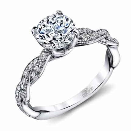 Twisted Diamond Engagement Ring In White Gold By Parade