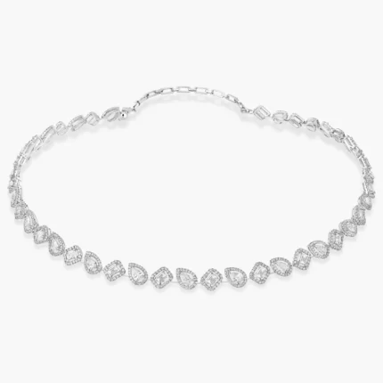 White Gold Diamond Necklace My Judva JewelsSkinny Rivière