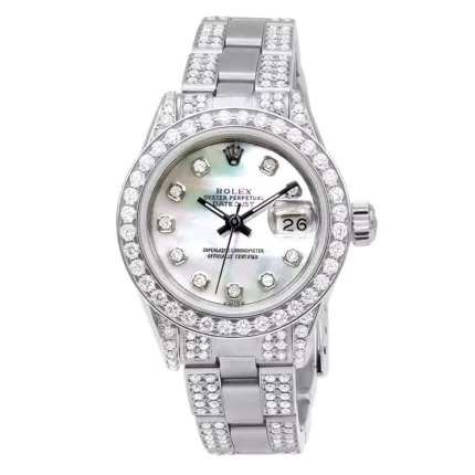 Rolex Datejust Ladies Diamond Watch 7.25ct White MOP Face