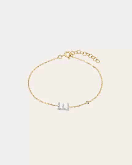 Diamond Initials Stud Earrings
