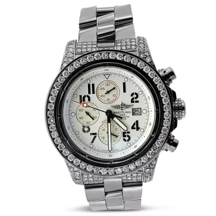 Men's Diamond Watch Breitling Super Avenger White Dial