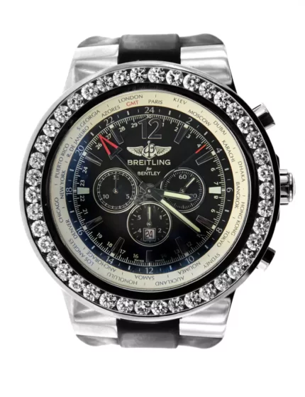 Men's Diamond Watch Breitling Bentley 49 mm Black Dial