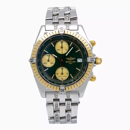 Men's Diamond Watch Breitling Chronomat Evolution 40 mm Green Dial