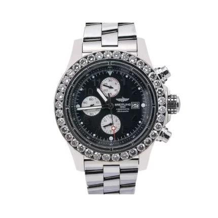 Men's Diamond Watch Breitling Super Avenger 48 mm Black Dial W00793