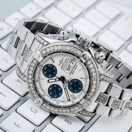 Men's Diamond Watch Breitling Superocean 42 mm White Dial