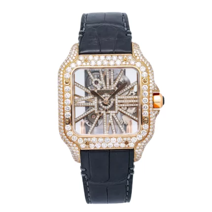 Men's Diamond Watch Cartier Santos de Cartier 18K Gold 39,8 mm